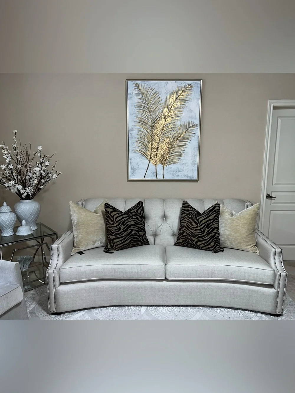 1-NWT P/Kaufmann luxe Brown Ivory Zebra design decorative pillow